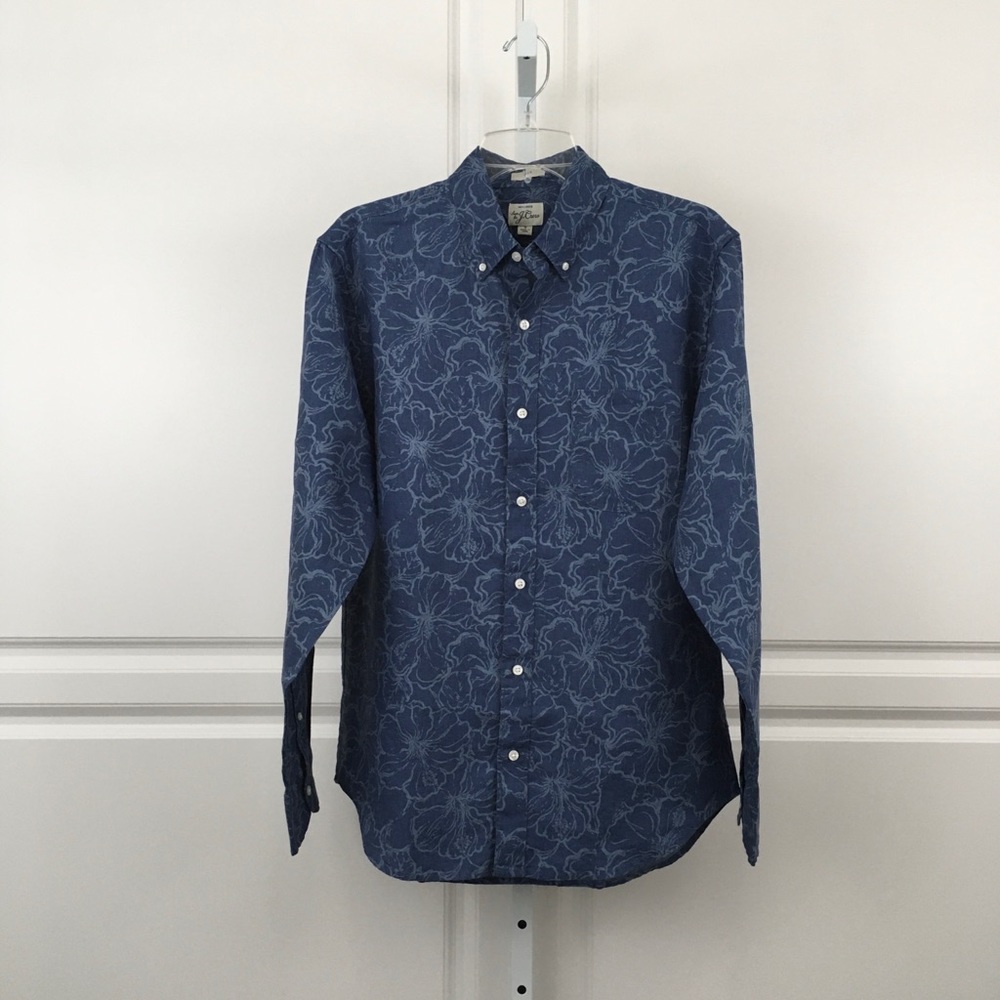 J Crew Slim Linen in Hibiscus Print - Picture 2 of 6